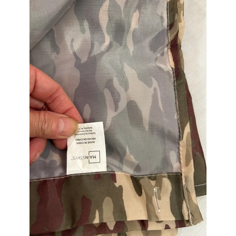 Mainstays Shower Curtain Set Standard Camo Woodland Fabric Hooks Unisex